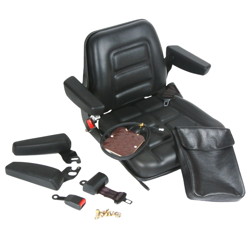 BF1-1 Odolné ergonomické certifikované sedlo vysokozdvižného vozíku pro vysokozdvižné vozíky s vnitřním spalováním s černým vinylem