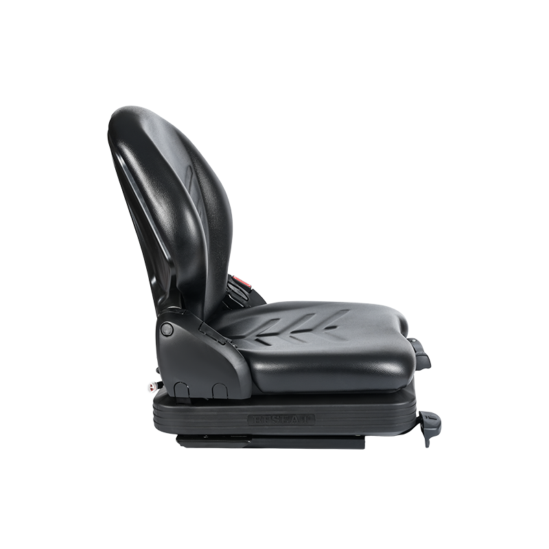 Nízkoprofilové vinylové náhradní sedadlo BF16 s mechanickým odpružením pro vysokozdvižné vozíky pro manipulaci s materiálem – černé s EN13490 IT1+IT2