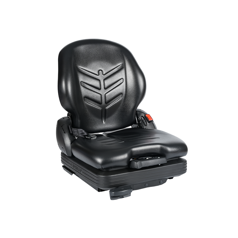 Nízkoprofilové vinylové náhradní sedadlo BF16 s mechanickým odpružením pro vysokozdvižné vozíky pro manipulaci s materiálem – černé s EN13490 IT1+IT2