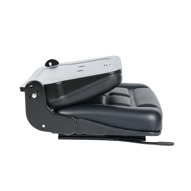 BF1-2 sklopná plochá průmyslová sedačka pro plošinové vozíky s prostorově efektivní konstrukcí sklopení dopředu o 95°