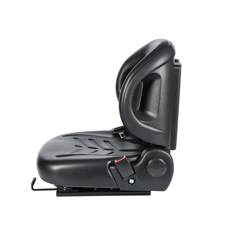 Univerzální ploché sedadlo BF2-2 pro letištní traktory s 60° sklápěním, zatahovacím bezpečnostním pásem a schránkou na dokumenty