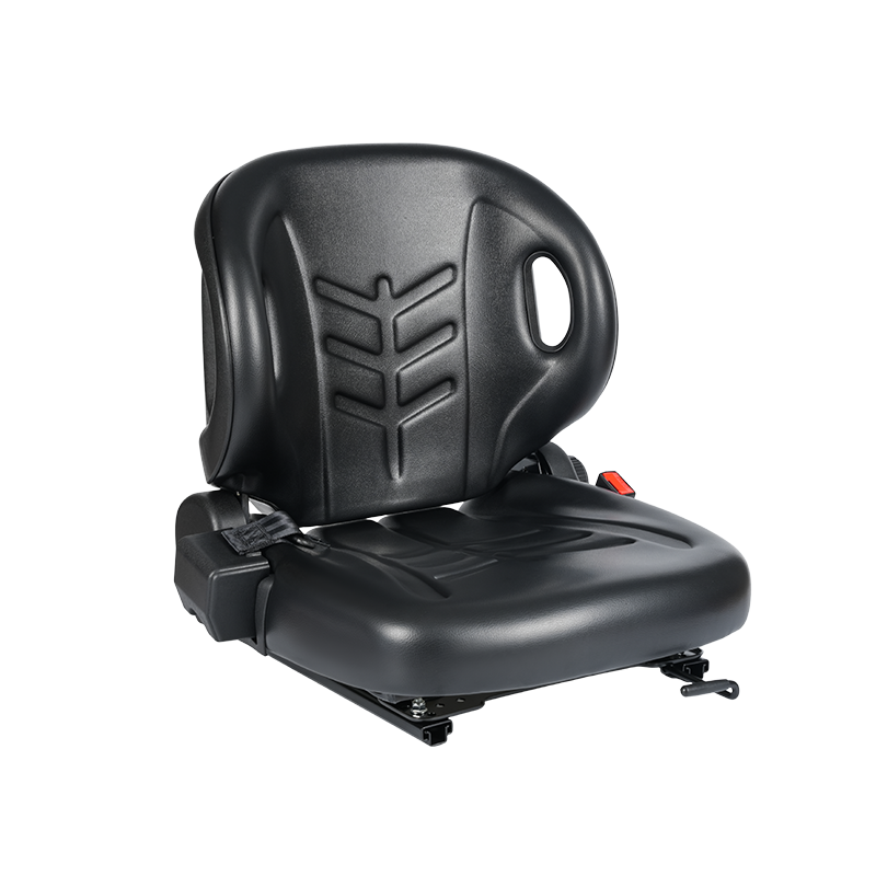 Univerzální ploché sedadlo BF2-2 pro letištní traktory s 60° sklápěním, zatahovacím bezpečnostním pásem a schránkou na dokumenty